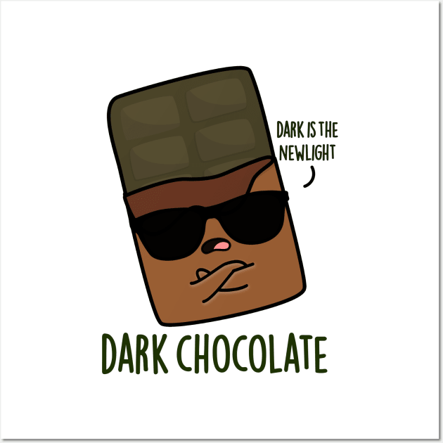 Dark Chocolate Cute Food Pun Wall Art by punnybone